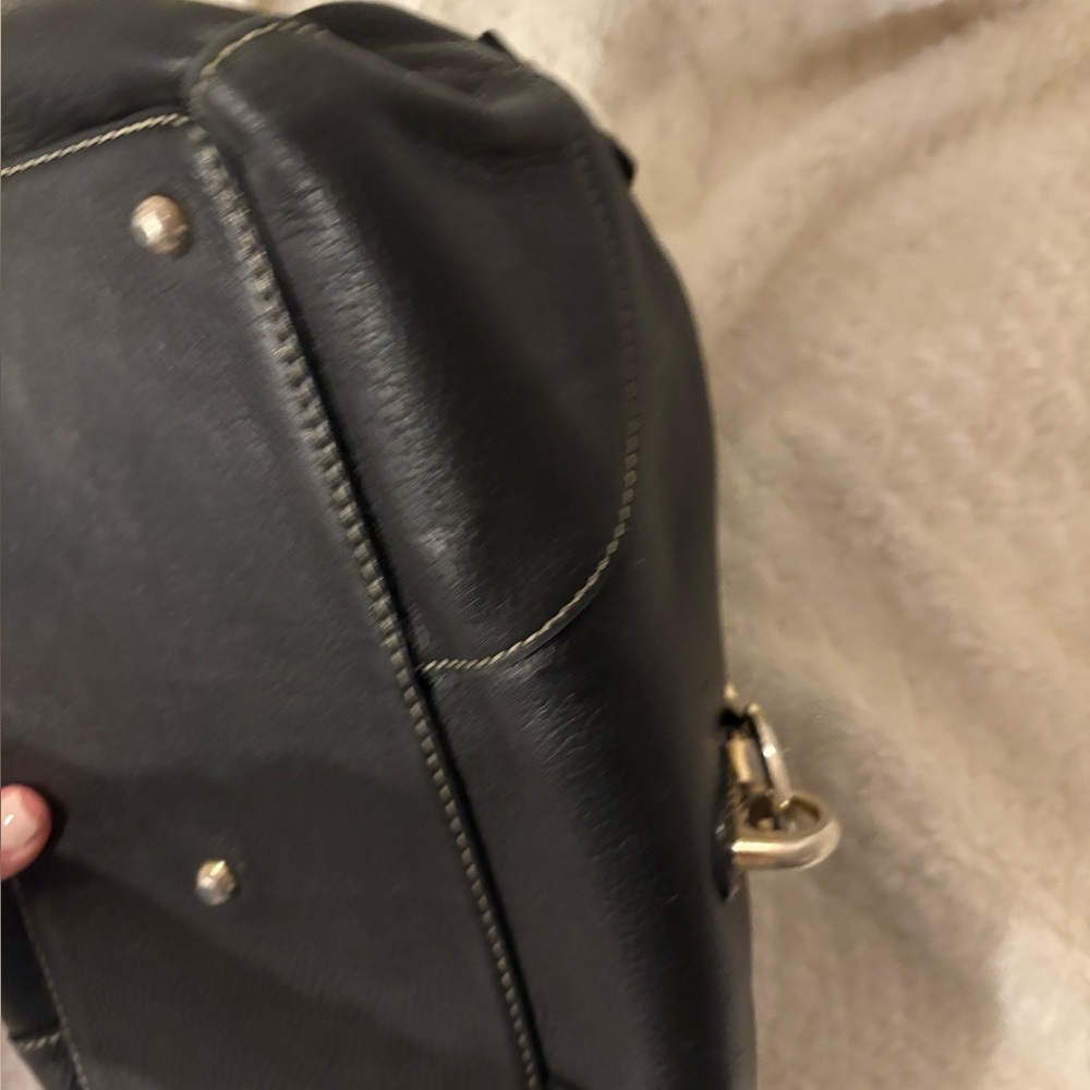 Dooney & Bourke Logo Lock Hobo/Satchel Bag Black Pebbled Leather EUC - Picture 12 of 17